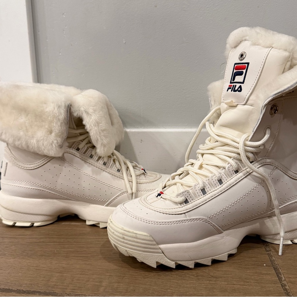 Fila Women's White Winter Boots with Fur Lining